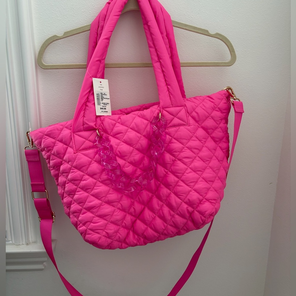 Quilted Pink Tote Bag